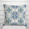 MangGou Blue Lotus Blue and White Euro Sham Pillow Covers Chinoiserie Style Pillow Case Asian Throw Pillow Cushion Cover 20x20in Farmhouse Pillowcase Home Decor for Couch Bedroom Living Room view 3