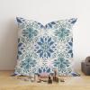 MangGou Blue Lotus Blue and White Euro Sham Pillow Covers Chinoiserie Style Pillow Case Asian Throw Pillow Cushion Cover 20x20in Farmhouse Pillowcase Home Decor for Couch Bedroom Living Room view 4