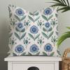 MangGou Blue Lotus Blue and White Euro Sham Pillow Covers Chinoiserie Style Pillow Case Asian Throw Pillow Cushion Cover 26x26in Farmhouse Pillowcase Home Decor for Couch Bedroom Living Room view 1