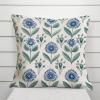 MangGou Blue Lotus Blue and White Euro Sham Pillow Covers Chinoiserie Style Pillow Case Asian Throw Pillow Cushion Cover 26x26in Farmhouse Pillowcase Home Decor for Couch Bedroom Living Room view 3
