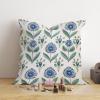 MangGou Blue Lotus Blue and White Euro Sham Pillow Covers Chinoiserie Style Pillow Case Asian Throw Pillow Cushion Cover 26x26in Farmhouse Pillowcase Home Decor for Couch Bedroom Living Room view 4