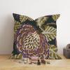 MangGou Floral Chinoiserie Style Pillow Case Black and Plum Euro Sham Pillow Cover Asian Cushion Cover 22x22in Accent Pillowcase Rustic Home Decor for Sofa Living Room Bedroom view 4