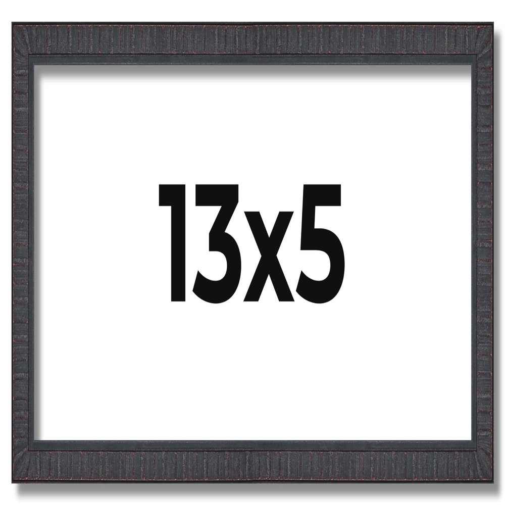 13x5 IN Rustic Brown Real Wood Picture Frame Width 0.75 Inches | Interior Frame Depth 0.5 Inches | Kingsley Brown Distressed Photo Frame Complete with UV Acrylic, Foam Board Backing & Hanging Hardware