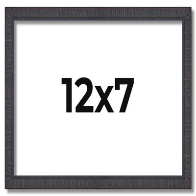12x7 Rustic Brown Real Wood Picture Frame Width 0.75 Inches | Interior Frame Depth 0.5 Inches | Kingsley Brown Distressed Photo Frame Complete with UV Acrylic, Foam Board Backing & Hanging Hardware