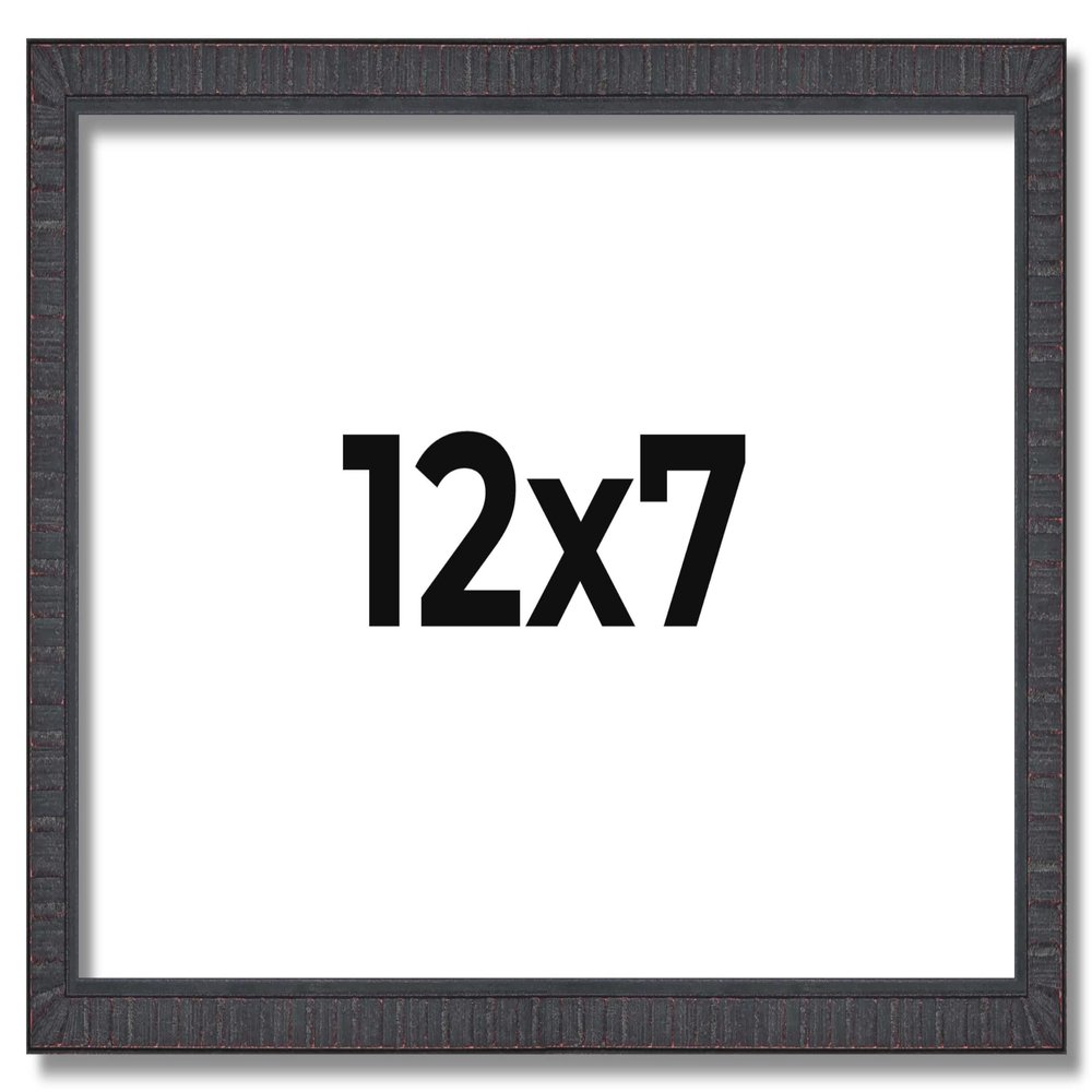 12x7 Rustic Brown Real Wood Picture Frame Width 0.75 Inches | Interior Frame Depth 0.5 Inches | Kingsley Brown Distressed Photo Frame Complete with UV Acrylic, Foam Board Backing & Hanging Hardware