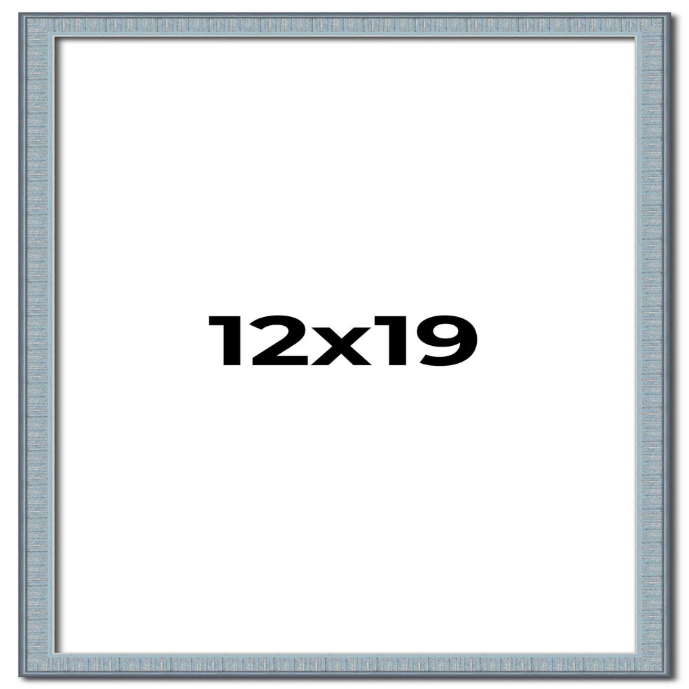 12x19 Frame Blue Scuffed Farm Board Solid Wood Picture Frame Width 0.75 Inches | Interior Depth 0.5 Inches | Kingsley Blue Frame with UV Acrylic, Foam Board Backing & Hanging Hardware