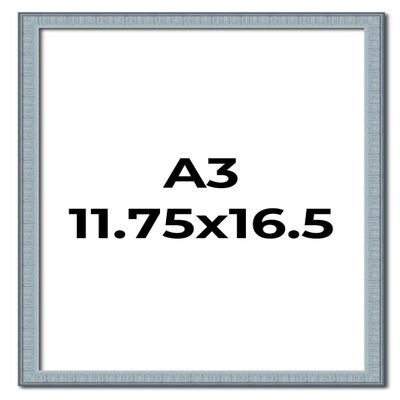 11.75x16.5 Frame Blue Scuffed Farm Board Solid Wood Picture Frame Width 0.75 Inches | Interior Depth 0.5 Inches | Kingsley Blue Distressed Frame with UV Acrylic, Foam Board Backing & Hanging Hardware