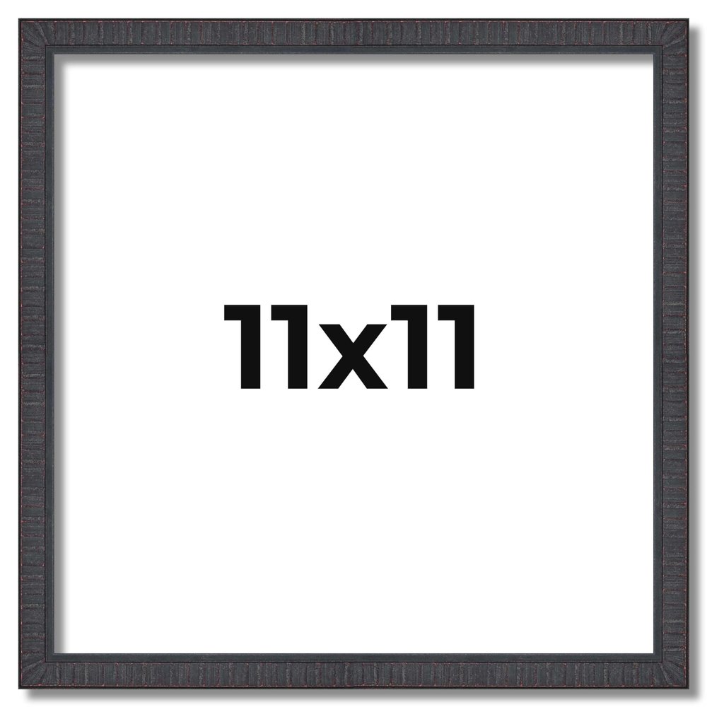 11x11 Rustic Brown Real Wood Picture Frame Width 0.75 Inches | Interior Frame Depth 0.5 Inches | Kingsley Brown Distressed Photo Frame Complete with UV Acrylic, Foam Board Backing & Hanging Hardware