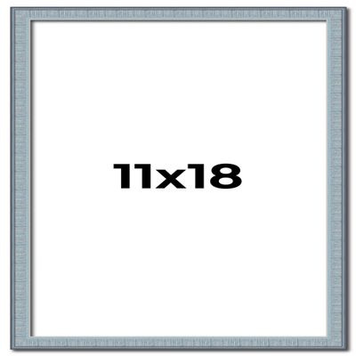 11x18 Frame Blue Scuffed Farm Board Solid Wood Picture Frame Width 0.75 Inches | Interior Depth 0.5 Inches | Kingsley Blue Frame with UV Acrylic, Foam Board Backing & Hanging Hardware