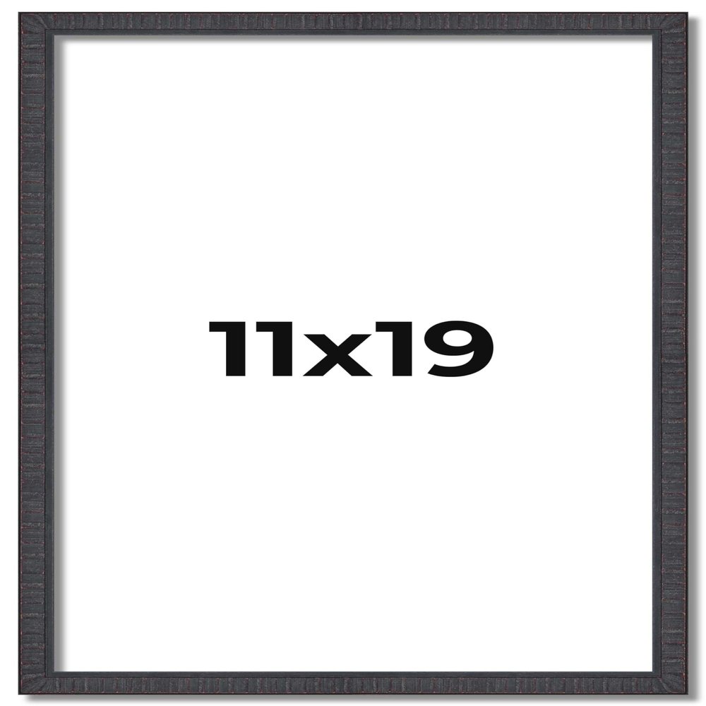 11x19 Rustic Brown Real Wood Picture Frame Width 0.75 Inches | Interior Frame Depth 0.5 Inches | Kingsley Brown Distressed Photo Frame Complete with UV Acrylic, Foam Board Backing & Hanging Hardware