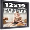 12x19 Frame Black Passaggi Solid Wood Picture Frame Width 1.5 Inches | Interior Depth 0.5 Inches | Passaggi Nero Modern Photo Frame Complete with UV Acrylic, Foam Board Backing & Hanging Hardware view 1