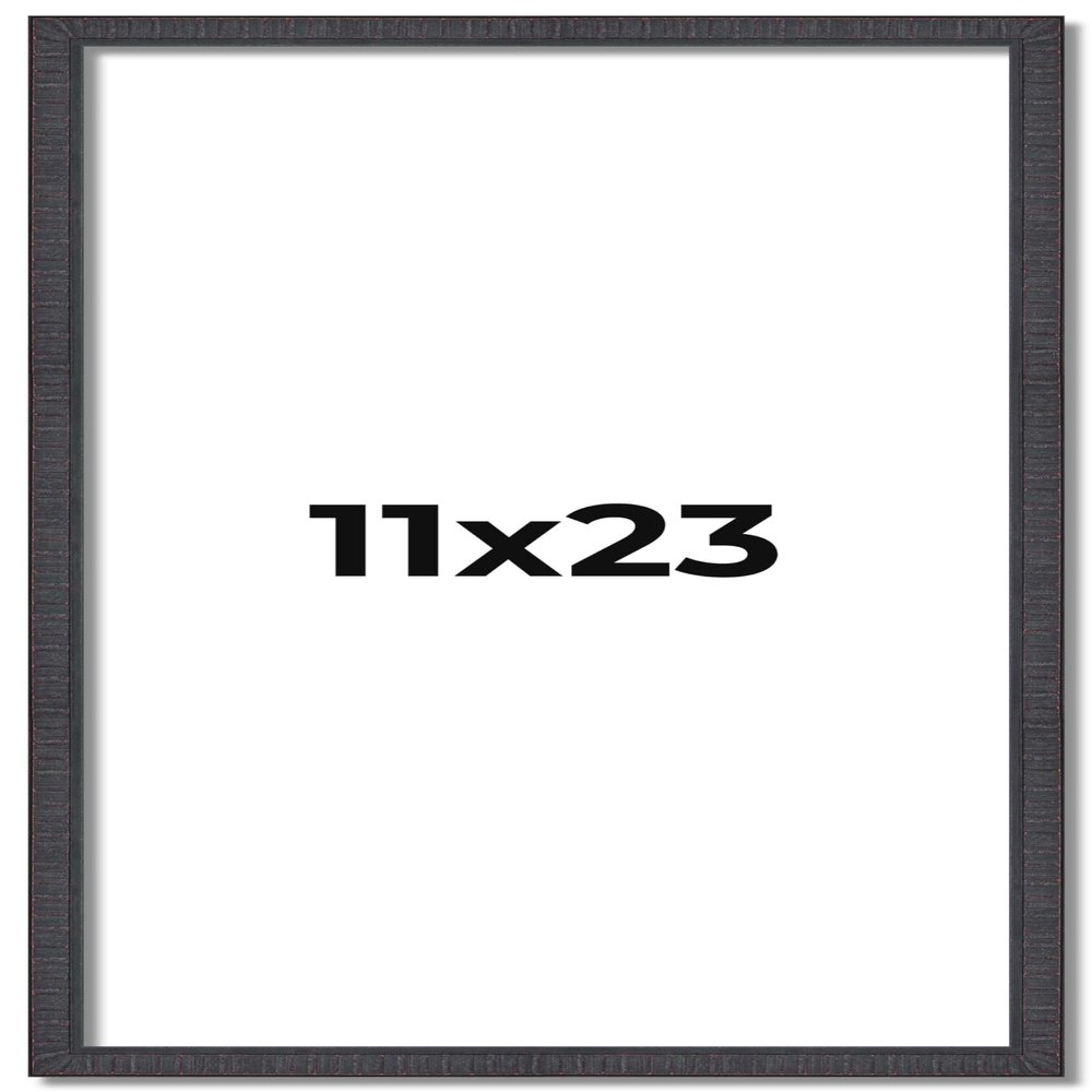 11x23 Rustic Brown Real Wood Picture Frame Width 0.75 Inches | Interior Frame Depth 0.5 Inches | Kingsley Brown Distressed Photo Frame Complete with UV Acrylic, Foam Board Backing & Hanging Hardware