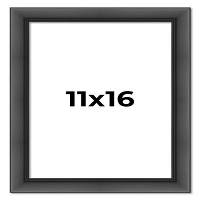 11x16 Frame Black Passaggi Solid Wood Picture Frame Width 1.5 Inches | Interior Frame Depth 0.5 Inches | Black Modern Photo Frame Complete with UV Acrylic, Foam Board Backing & Hanging Hardware