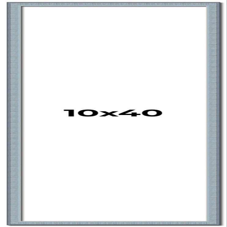 10x40 Frame Blue Scuffed Farm Board Solid Wood Picture Frame Width 0.75 Inches | Interior Depth 0.5 Inches | Kingsley Blue Frame with UV Acrylic, Foam Board Backing & Hanging Hardware
