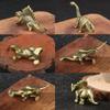 6Pcs Set Brass Jurassic Dinosaur Model Miniature Figurines,Stegosaurus Diplodocus Monocolonus Velociraptor Diplodocus Triceratops Statue Sculpture Home Desktop Sand Table Car Decor Study Paperweight view 3