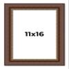 11x16 Frame Brown Beaded Copper Solid Wood Picture Frame Width 2 Inches | Interior Frame Depth 0.5 Inches | Marron Photo Frame | Complete with UV Acrylic, Foam Board Backing & Hanging Hardware view 1