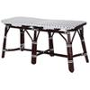 BOWERY HILL Transitional Rattan Weave Bench in Dark Brown Finish view 3