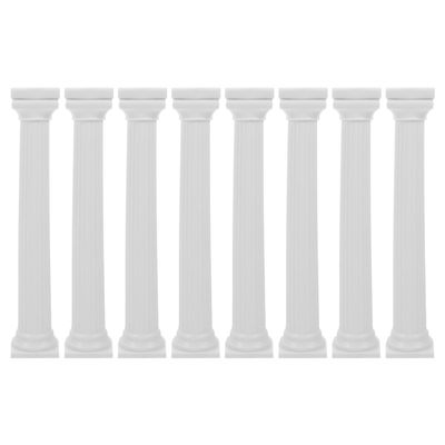 8pcs Roman Pillar Cake Stand Small Cake Stand for Wedding Reception for Stacking Supports Base Plastic Roman Column Tiered Stands Pillars Columns
