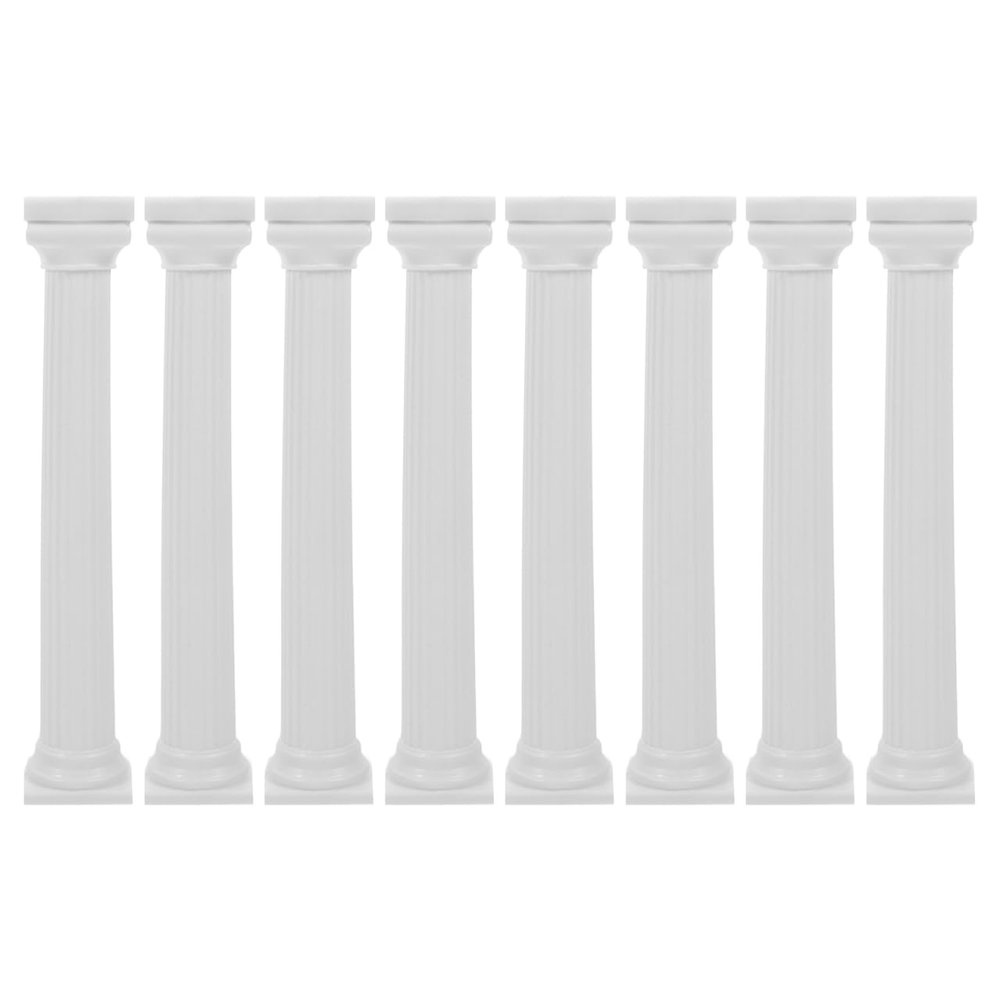 8pcs Roman Pillar Cake Stand Small Cake Stand for Wedding Reception for Stacking Supports Base Plastic Roman Column Tiered Stands Pillars Columns