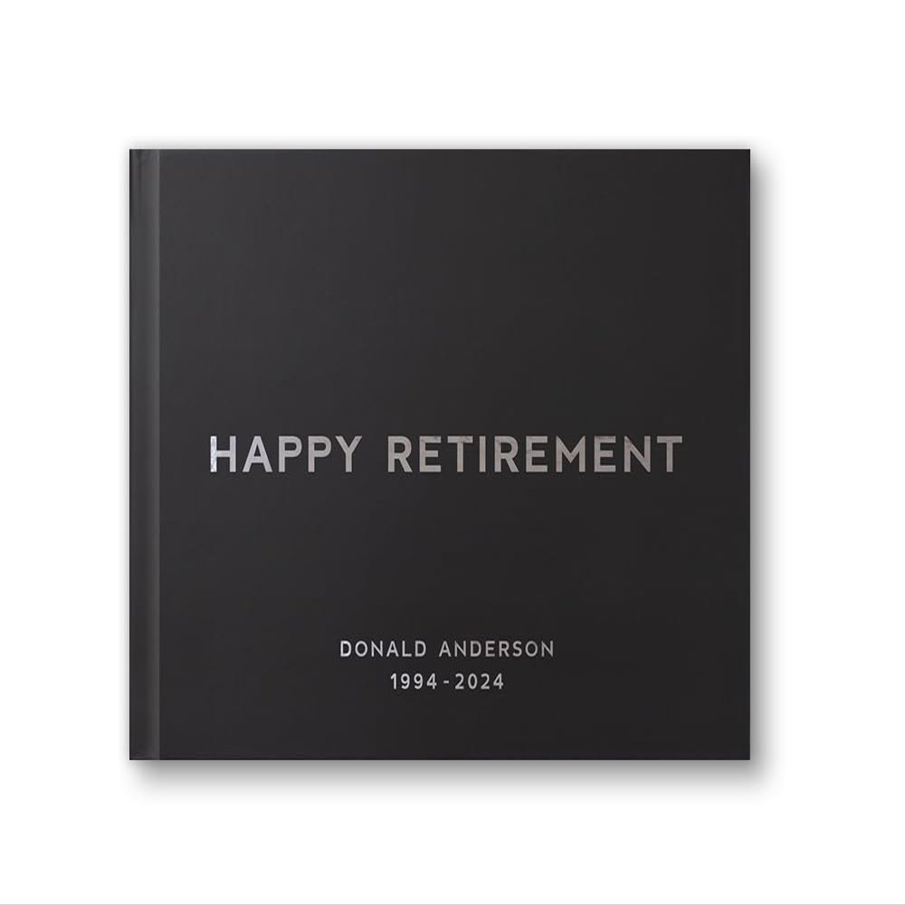 Retirement Guest Book for Retirement Party Ideas, Custom Retirement Book for Message and Well Wishes - Black Silver (12x12)