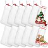 Aodaer 12 Pieces Plain Christmas Sublimation Burlap Stockings Hanging Stockings for Tree Fireplace DIY Heat Transfer Printing Christmas Home Decoration, 15.7 x 11.8 x 7.1 Inches view 1