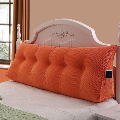 TESICA Large Triangular Headboard Wedge Bed Rest Reading Pillow Corn Velvet Backrest Positioning Support Bolster Cushion with Removable Cover 71x10x20 Inches