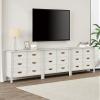 WAMPAT White Long Dresser for Bedroom, Wood Large Dresser with 18 Drawers, Kids Dressers & Chest of Drawers, 3-in-1 Classic Storage Cabinet Organizer for Closet, Living Room, Hallway view 3