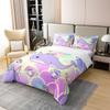 Mermaid Whale 100% Cotton Duvet Cover Twin, Kids Purple Unicorn Whale Comforter Cover, Girls Rainbow Fish Scale Quilt Cover, Cute Marine Life Bedding Set, Seashell Diamond Pattern Bedspread Cover view 3