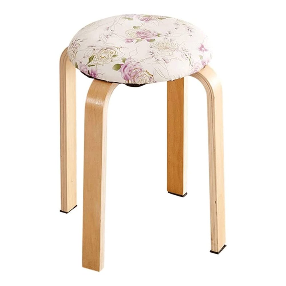 Best Barstools Stacking Stools Creative Dining Table Stool Solid Wood Small Bench Chair Backless Round Wooden Portable High Stool Stable Load Bearing