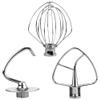 3 Pieces Stand Mixers Repair Set Stainless Steel for Kitchen Tilt-Head Stand Mixers K45DH Dough Hook K45B Coated Flat Blade Paddle K45WW Wire Whip Compatible with Kitchen-aid Accessories by AMI PARTS view 1