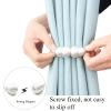 Hangtty Magnetic Curtain Tiebacks 6 Pack Rope Decorative Curtain Tie Backs Elegant Curtain Holders for Drapes Outdoor Window Treatment Holdbacks, White view 3