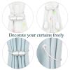 Hangtty Magnetic Curtain Tiebacks 6 Pack Rope Decorative Curtain Tie Backs Elegant Curtain Holders for Drapes Outdoor Window Treatment Holdbacks, White view 4