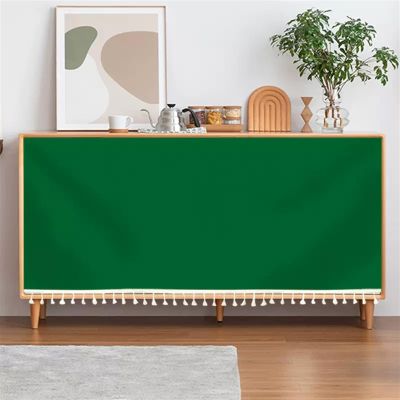 SK Studio Short Curtains for Kitchen, Privacy Closet Curtain Dust-Proof Under Sink Curtains for Small Kitchen Storage Room Dark Green, 23.6" W x 35.4" H