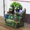 Fountain,Rockery Waterfall Fountain,Desktop Mini Rockery Crafts Gift,Atomizing Humidifier Fountain,Indoor Fountain Rock Garden Aquarium,Desktop Bonsai Ornaments,Decoration Resin Craft. view 4