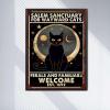 Tin Plaque Salem Sanctuary For Wayward Cats Ferals And Familiars Wall Decor for Home Gate Garden Bars Restaurants Cafes Office Store Pubs Club Sign Gift 12x16inch-Metal Framed Tin Painting view 2