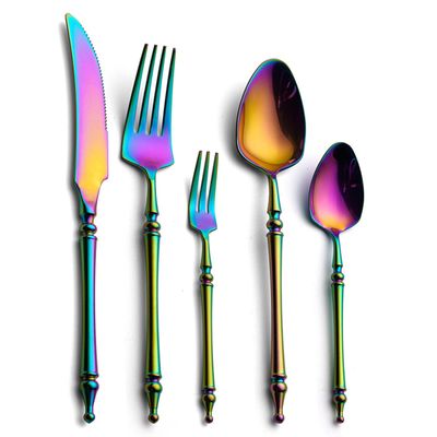 Color Silverware Flatware Set Stainless Steel Mirror Polished - 80 Piece Silverware Utensil Set Dinner Cutlery Eating Utensils Fork Knife Spoon Dinner for Daily Use Party, Tableware Service for 16