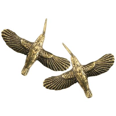2pcs Bird Adornment Retro Style Bird Vintage Craft Bird Decoration Home Bird Ornament Brass Decoration Retro Bird Tabletop Bird Ornament Office Bird Ornament Decorative Bird Statue