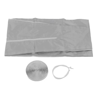 Pilipane Universal AC Frame Baffle, Portable a ir Conditioner Window Sealing Kit, Universal Window Sealling, Energy Saving, Easy Installation, Silver Grey, 210D Polyester(3M)