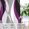 Abstract Purple Sheer Curtains 39 Inch Length 2 Panels Set Curtain Drapes for Kitchen,Bedroom,Living Room,Hallway,Sliding Door,Bathroom Window Panel,Black Grey White Modern Abstract Stripes 55x39 view 4