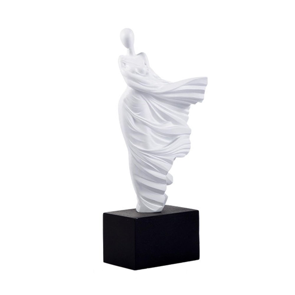 AOPPLSOT Woman Deco Figures Sculpture, Modern Art Woman Deco Statue, for Decoration Bedroom, windowsill, Flat, Office, Wine Cabinet, Resin Craft,White