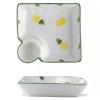 7.4in Japanese Style Dumpling Plates Farmhouse Divided Plate Ceramic Dinner Plate with 2 Compartments Small Sectional Plate (Color : C, Size : 1Pc) view 1