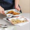 7.4in Japanese Style Dumpling Plates Farmhouse Divided Plate Ceramic Dinner Plate with 2 Compartments Small Sectional Plate (Color : C, Size : 1Pc) view 2