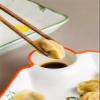 7.4in Japanese Style Dumpling Plates Farmhouse Divided Plate Ceramic Dinner Plate with 2 Compartments Small Sectional Plate (Color : C, Size : 1Pc) view 4