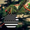 Country White Stars Ornament Thanksgiving Christmas Ornaments,Personalized Pendant for Halloween Xmas Thanks Day Home Decor,Women/Men Gifts Decoration,Silver Grey Black Correctional Officer Flag view 2