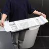 HERCHR Expandable Drain Bath Shelf Caddy Tray, Adjustable Bathtub Caddy Tray Simple Stylish Multifunctional Bathtub Storage Rack for Phone Towel Book Wine(White) view 4