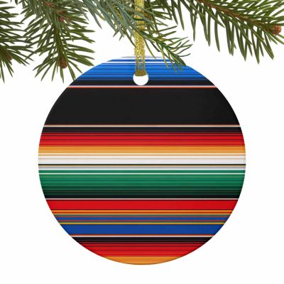 Abstract Mexico Ornament Thanksgiving Christmas Ornaments, Personalized Pendant for Halloween Xmas Thanks Day Indoor & Outdoor Home Decor, Women/Men Decoration, Ombre Moderb Stripes Art