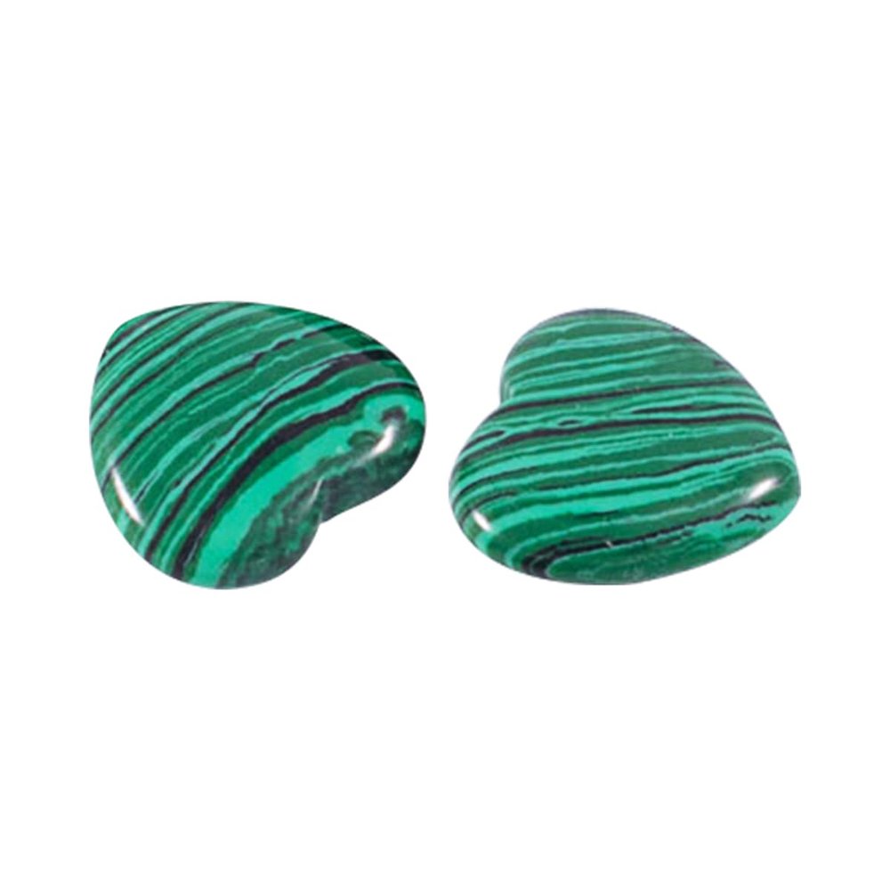 jweemax 2PCS Natural Polished Love-Shaped Healing Crystals Stone, Heart-Shaped Decorative Stones for Handmade Craft, Dark Green