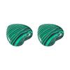 jweemax 2PCS Natural Polished Love-Shaped Healing Crystals Stone, Heart-Shaped Decorative Stones for Handmade Craft, Dark Green view 2