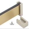 Rectangular Closet Rods with Mute Non-skid Strip, Laundry Room/Kitchen/Bedroom Cabinet Bar Cuttable, 63" 60" 55" 40" 38" 36" 30" 26" 24" Long, Gold Aluminum Alloy ( Color : Gold , Size : Closet Width view 2