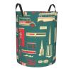 Scottish Retro Print Circular Protable Storage Bin,Basket For Laundry Hamper With Handles Bedroom Clothes view 2